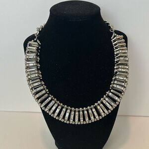 NWT CHICO'S Kimmi Collar Pave Crystal Silver Cubic Zirconia Necklace